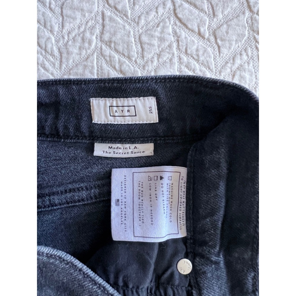 AYR The Secret Sauce Size 25S Date Night Black Wide Leg High Rise Jeans - Picture 5 of 8